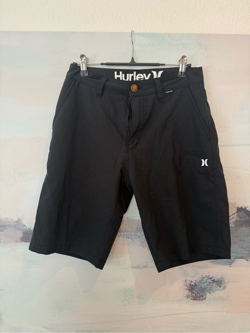 Hurley Men's Black Flat Front Casual Shorts